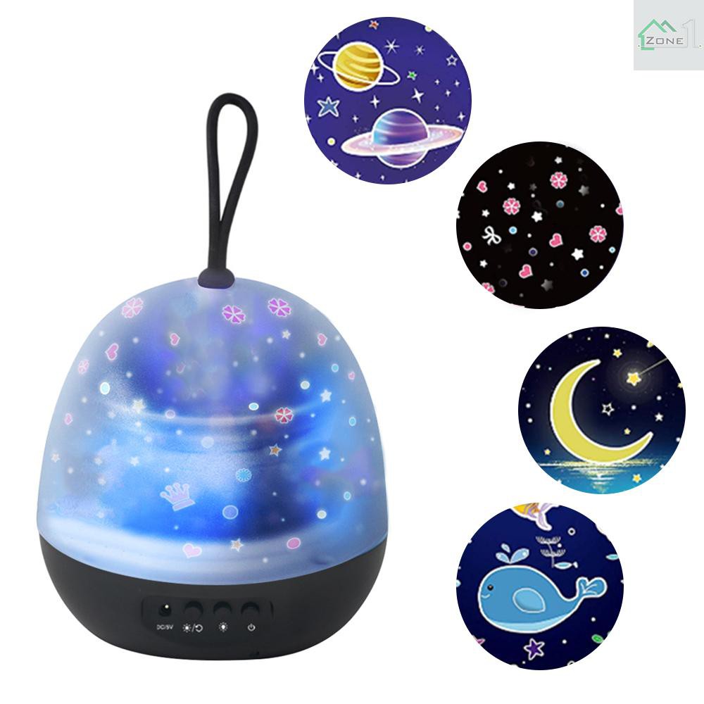 Zone LEDs Night Light 360° Rotating 8 Color Modes Starry