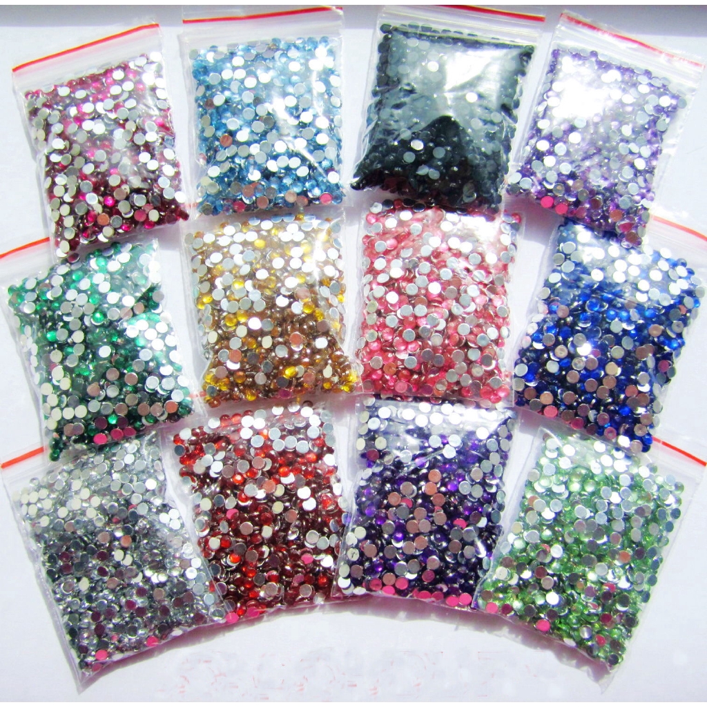 2000pcs sparkling Resin Rhinestone Flatback Crystal 2mm 14 Facets Gems