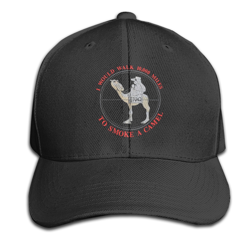 Classic Vintage 80s Id Walk 10000 Miles To Smoke A Camel Sz Large Screen Stars Black Baseball Caps Adjustable Snapback Classic Hats New MN4587