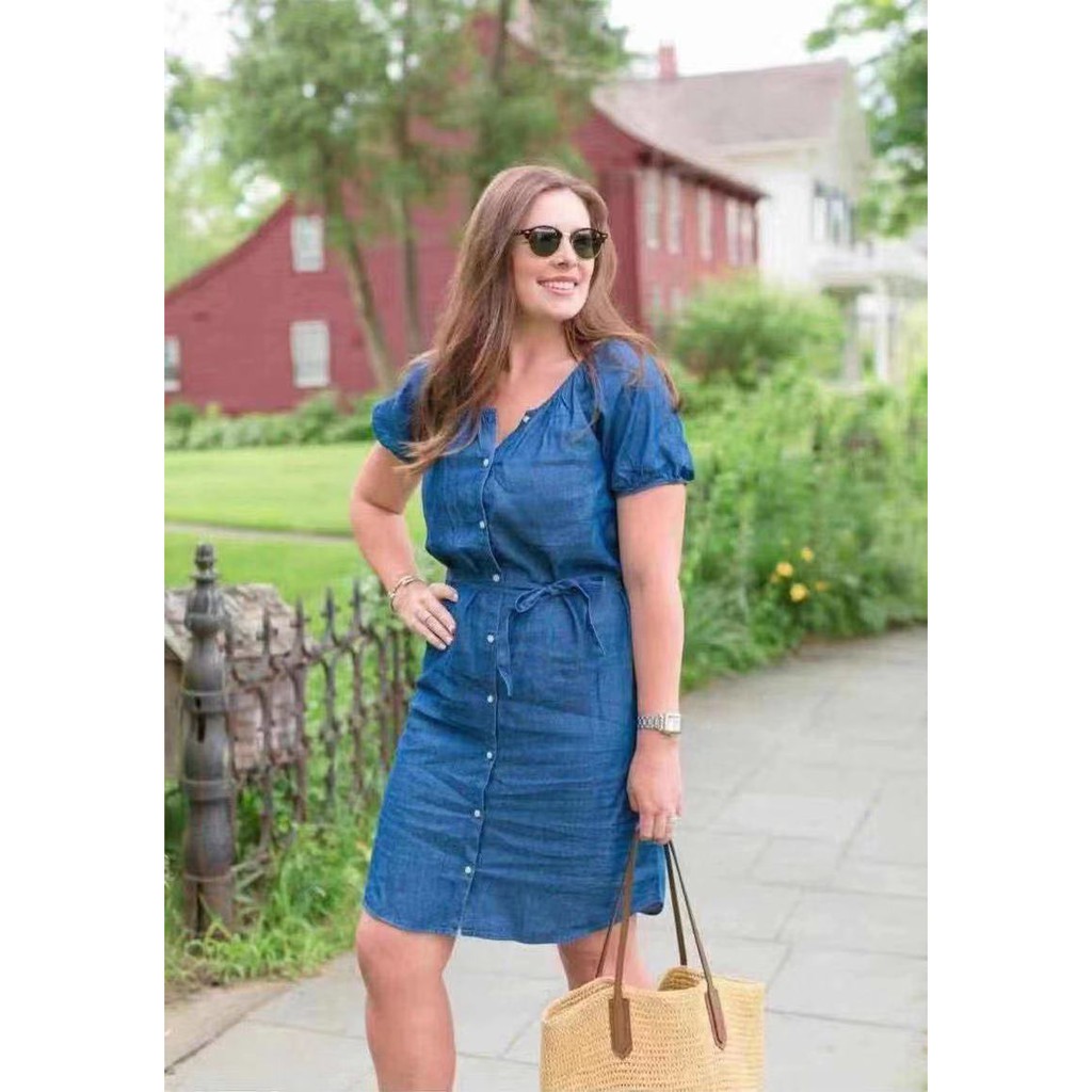 button down denim dress