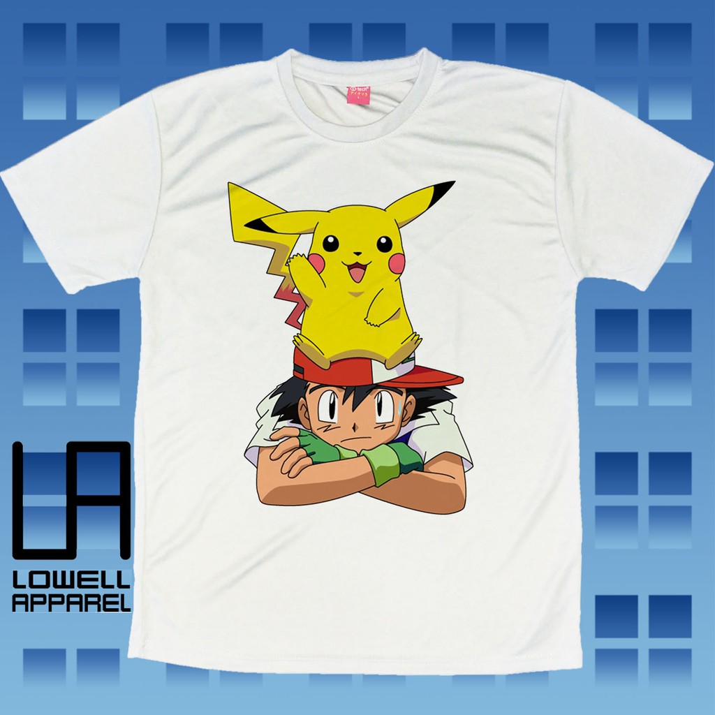 Ash Ketchum with Pikachu Pokemon Anime T-shirt - Unisex - Sublimation ...