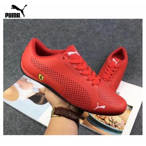 puma red white shoes