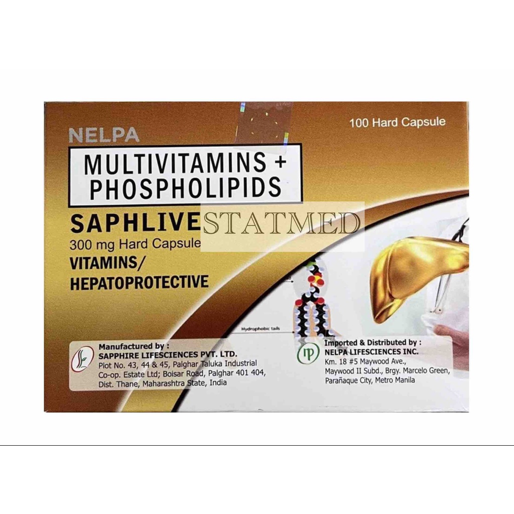 SAPHLIVE Multivitamins + Phospholipids 300mg Capsule 1 box [100