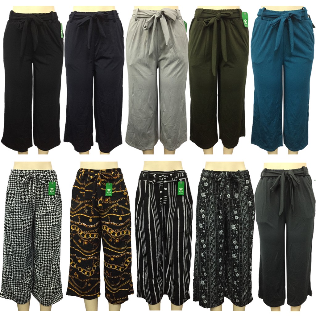 Women's Square Pants Printed Shopee Philippines