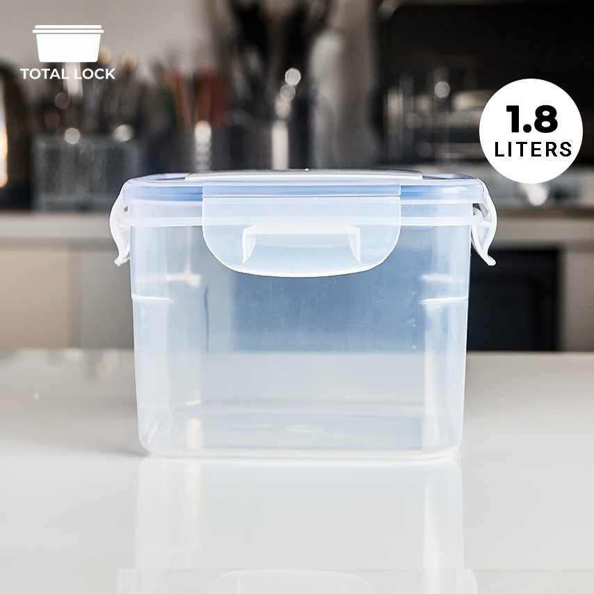 1.8l Food Kitchen Organizer Box Plastic Container Refrigerator Sealed