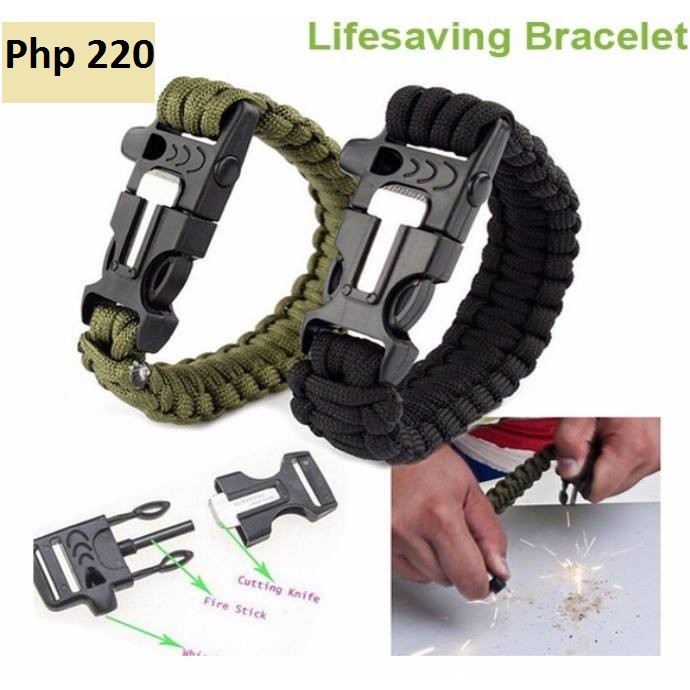 survival bracelet buckle with firestarter