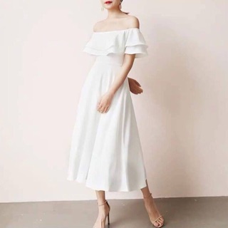 casual white off the shoulder dress