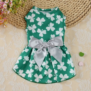 Polyester Clover Printed Pet Princess Sundress Printing Multicolor Pet Dress Cute For Small Medium Dog Cats Pet Dressing #6