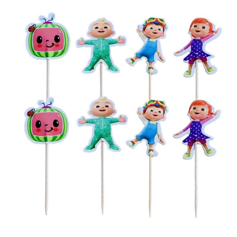 24pcs/lot Theme Decorate Cupcake Toppers with Sticks Baby