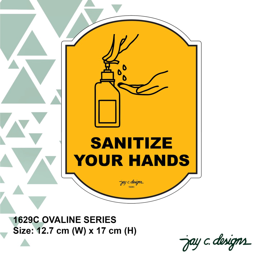 Jay C. Designs Acrylic Signage Sanitize Your Hands Sign- 1629 | Shopee ...