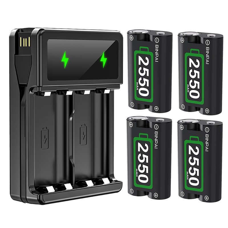 4Pcs 2550mAh Battery Pack for Xbox One Wireless Gamepads Rechargeable