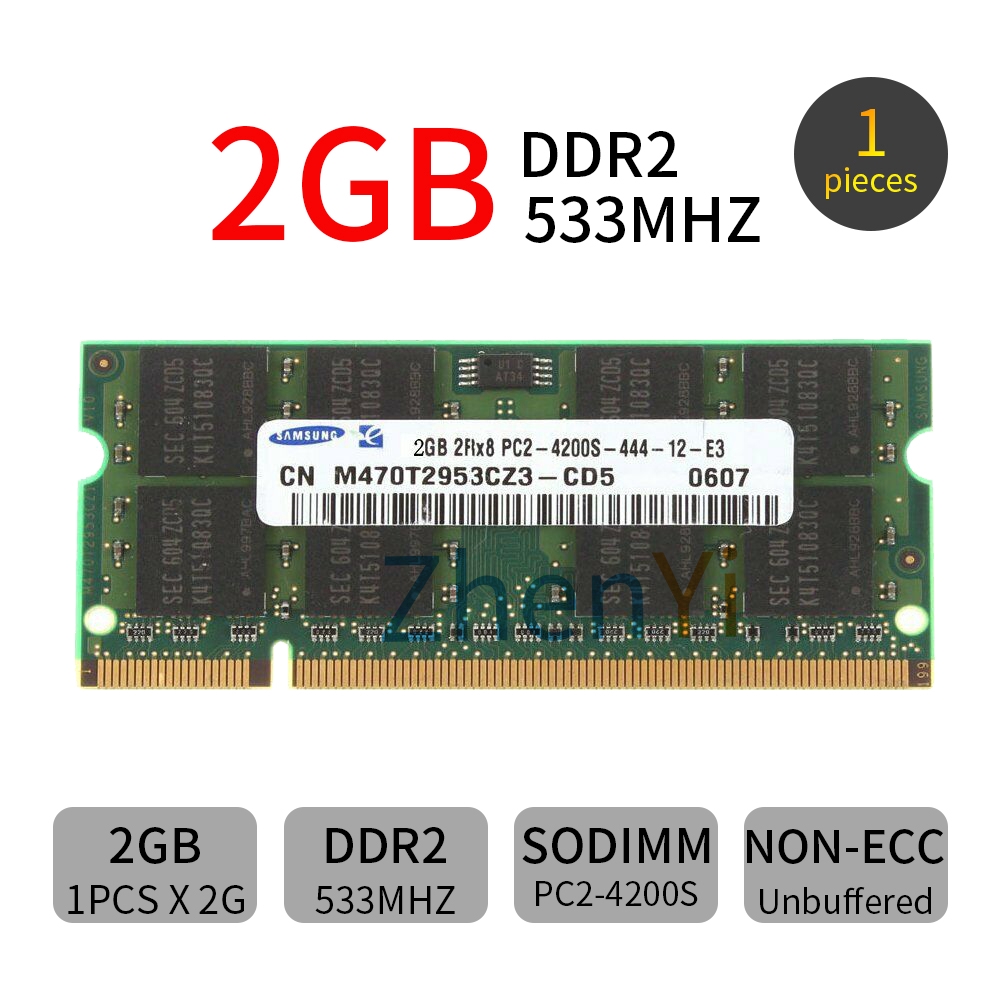 COD For Samsung DDR2 533MHz 2GB PC2-4200S 2Rx8 200Pin CL4 SODIMM RAM Laptop  memory Upgrade computer AD22 | Shopee Philippines