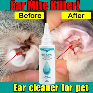 cat dog mites odor Removal ear drops Infection solution treatment Cleaner pet Mites Deodorant