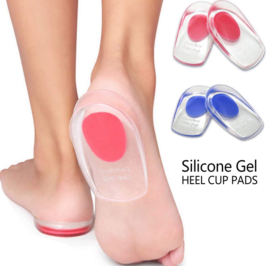 Silicone Gel Heel Cups Shoe Inserts Silica Gel Pads Insole for Plantar ZH95 
