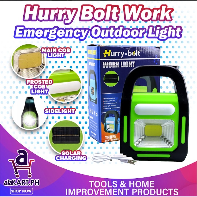 Hurry Bolt Work Light / Emergency Light / Rechargeable, Solar Charging
