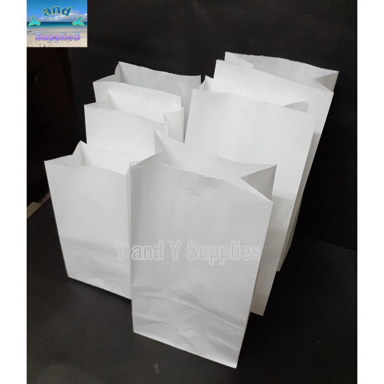 White Paper Bags, Kraft Paper Bags, 50's and 100's | Shopee Philippines