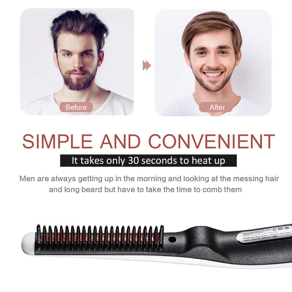 Beard And Hair Straightening Brush Electric Comb For Men Shopee