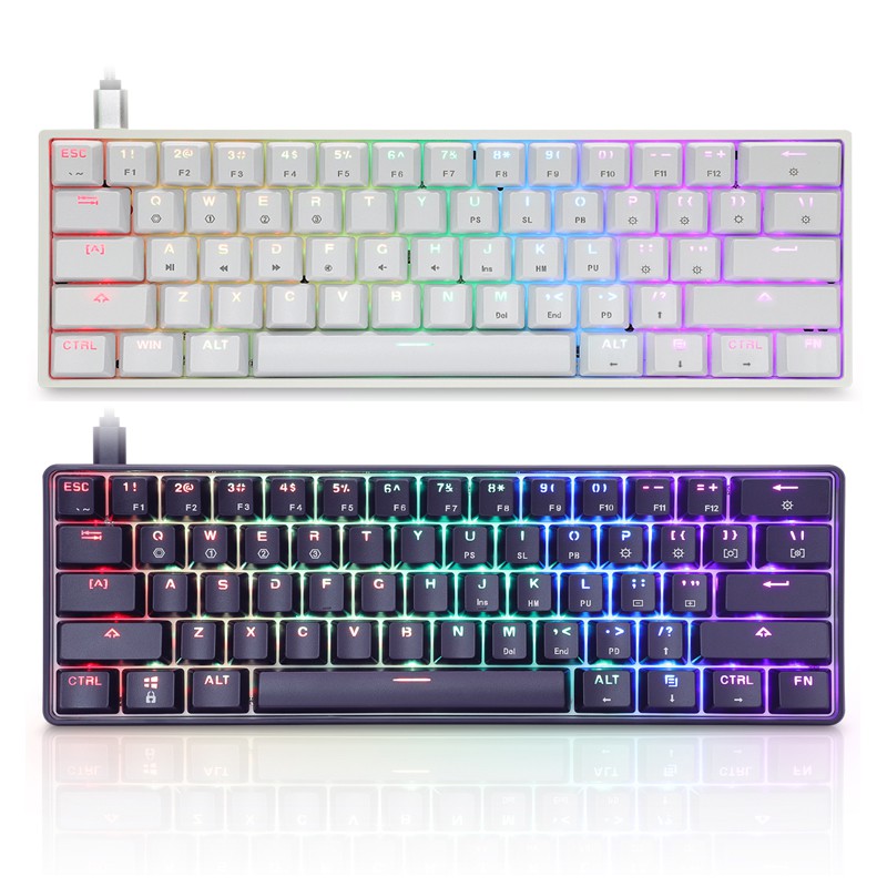 Geek GK61 61 Keys Mechanical Gaming Keyboard Hot Swappable Gateron ...