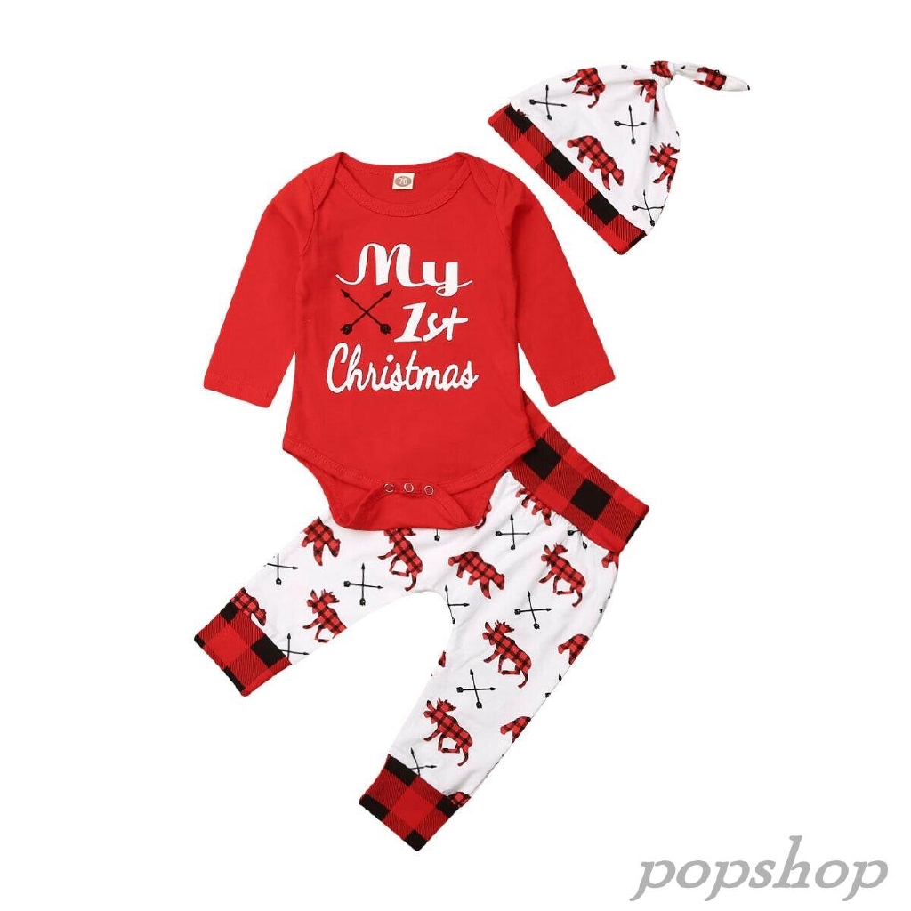 my first christmas pajamas baby girl