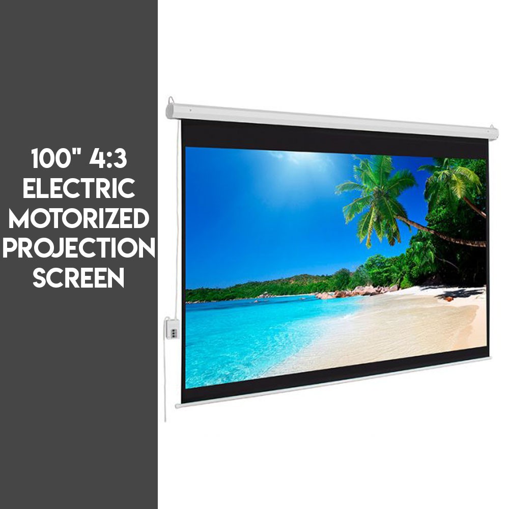 100 Inch 43 Electric Motorized Projector Screen White Shopee