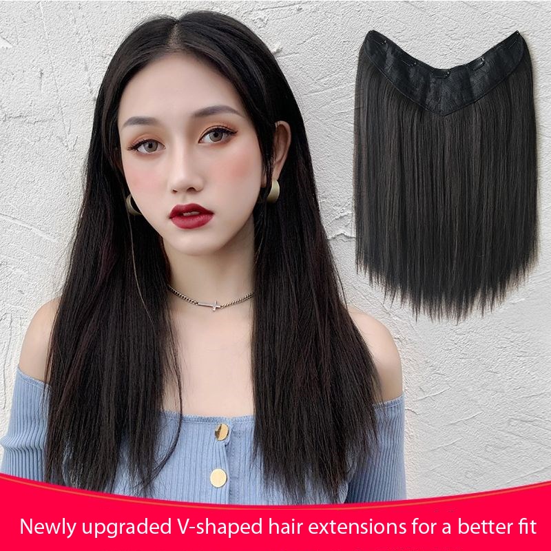 MelodyLong straight hair extension one piece invisible hair piece V
