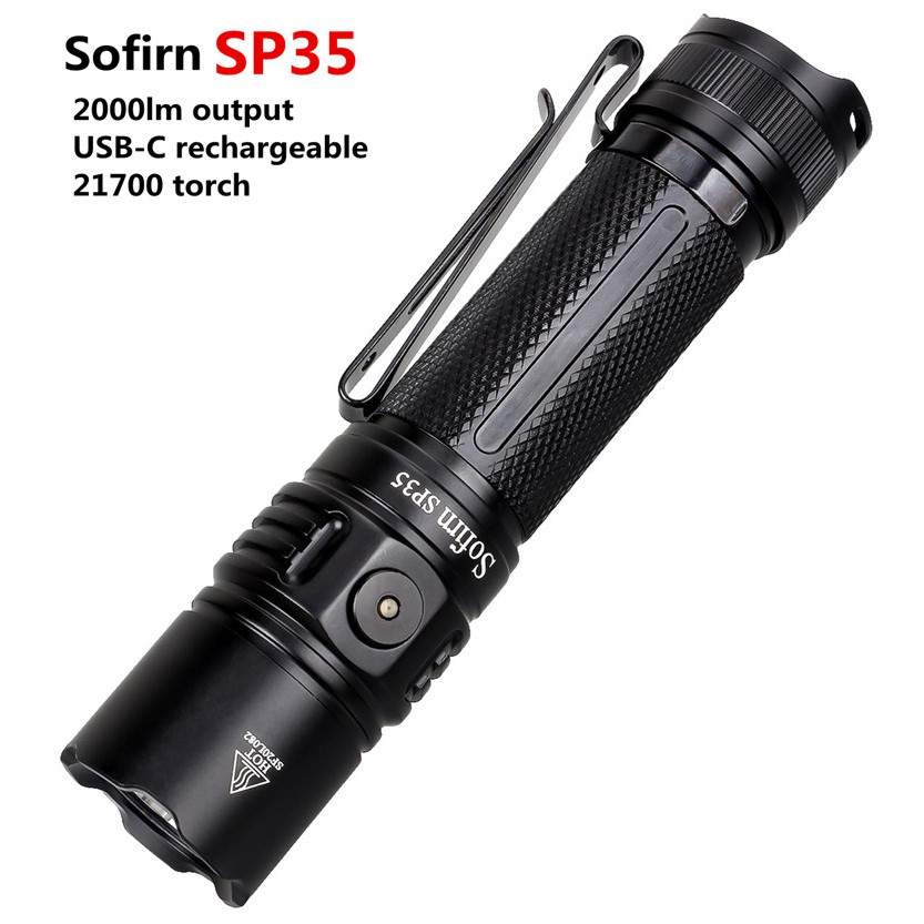 Sofirn SP35 21700 USB rechargeable Flashlight Super bright 2000 lumen