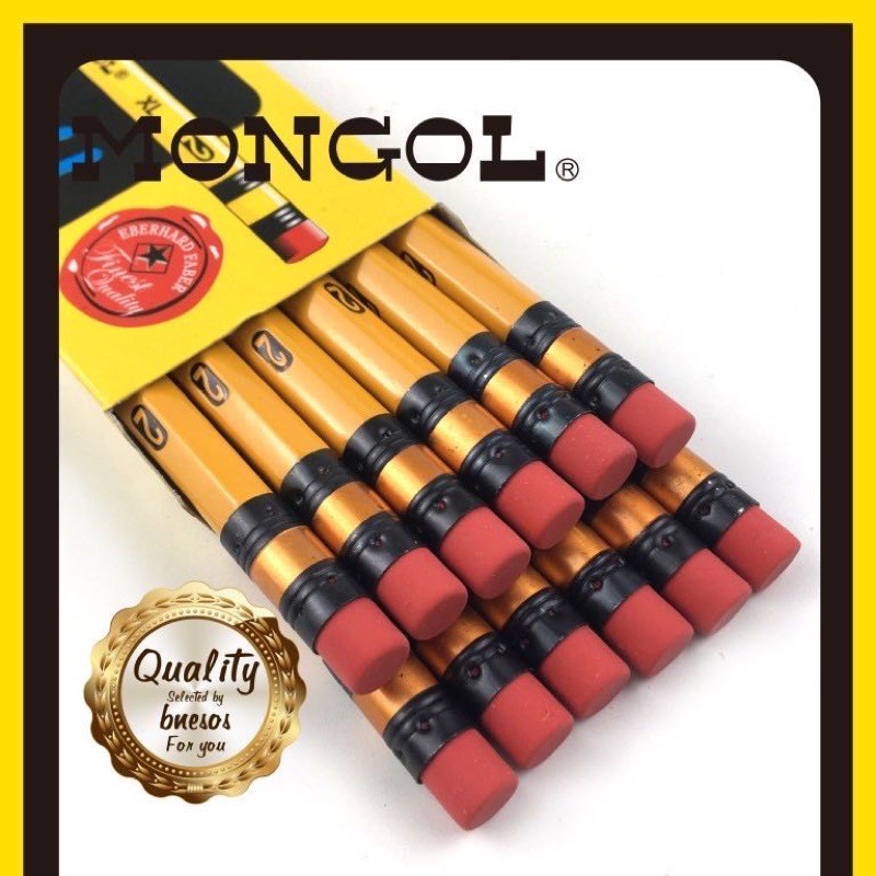 12pcs 1,2,3 Original Mongol Pencil W/eraser lapis Shopee Philippines