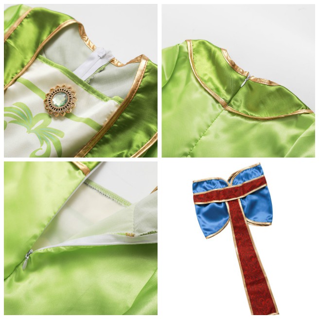 Mulan Cosplay Dress For Girls Toddler Mulan Costume Wig Gongfu Sword