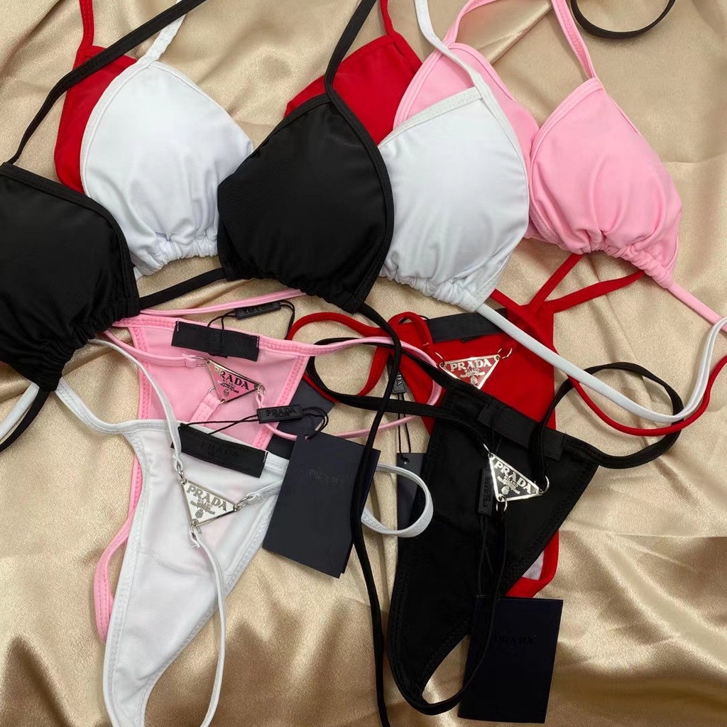 prada Pr01 Split Swimsuit Bikini Cross-Border Bikini Lace Elastic Triangle  Wholesale | Shopee Philippines