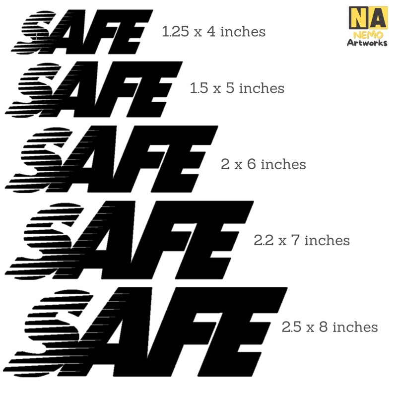 SAFE Sticker Waterproof Vinvyl for Motorcycle and Car