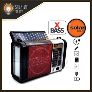S&C X-BASS Solar Rechargeable AM/FM Radio with USB/SD/TF MP3 Player YG871US with LED Flashlight