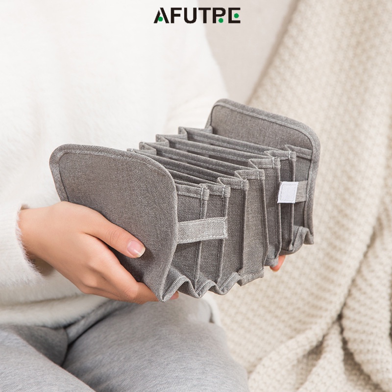 Afutre Storing Underwear Panties Storage Box Fabric Drawer Grid Home Tool Socks Box Female Underwear Finishing Box
