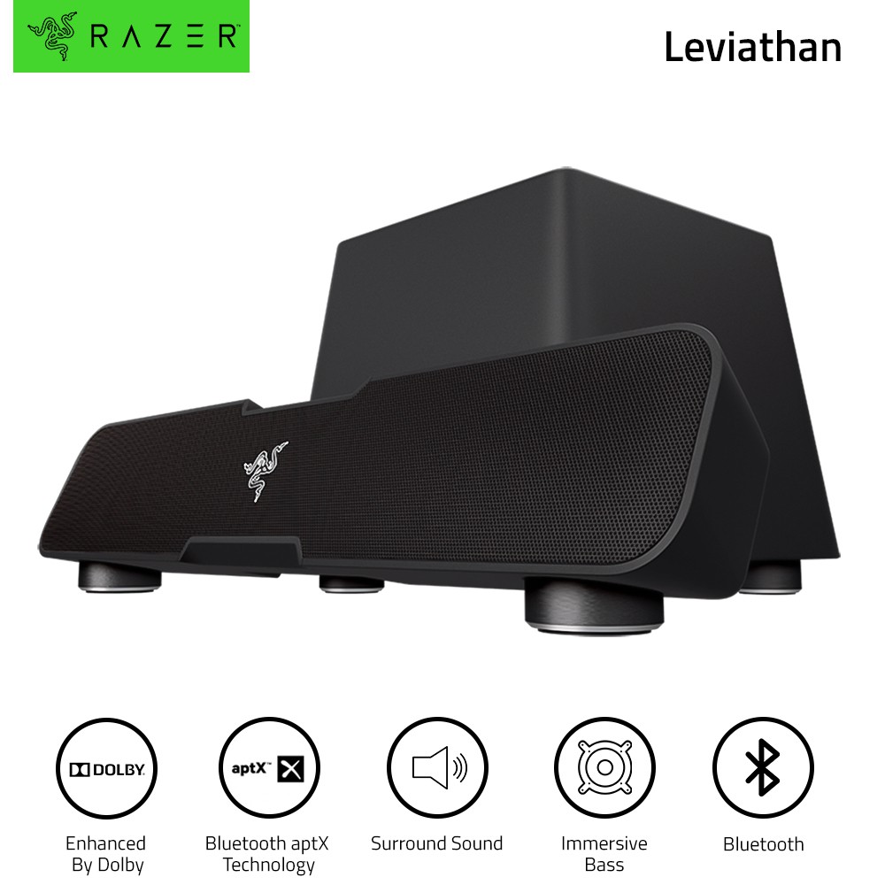 Razer Leviathan The All In One Desktop Bluetooth Soundbar With Subwoofer Single Speaker Design Shopee Philippines