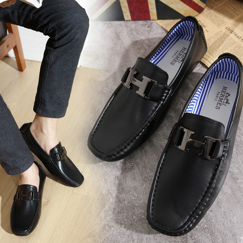 hermes leather slippers