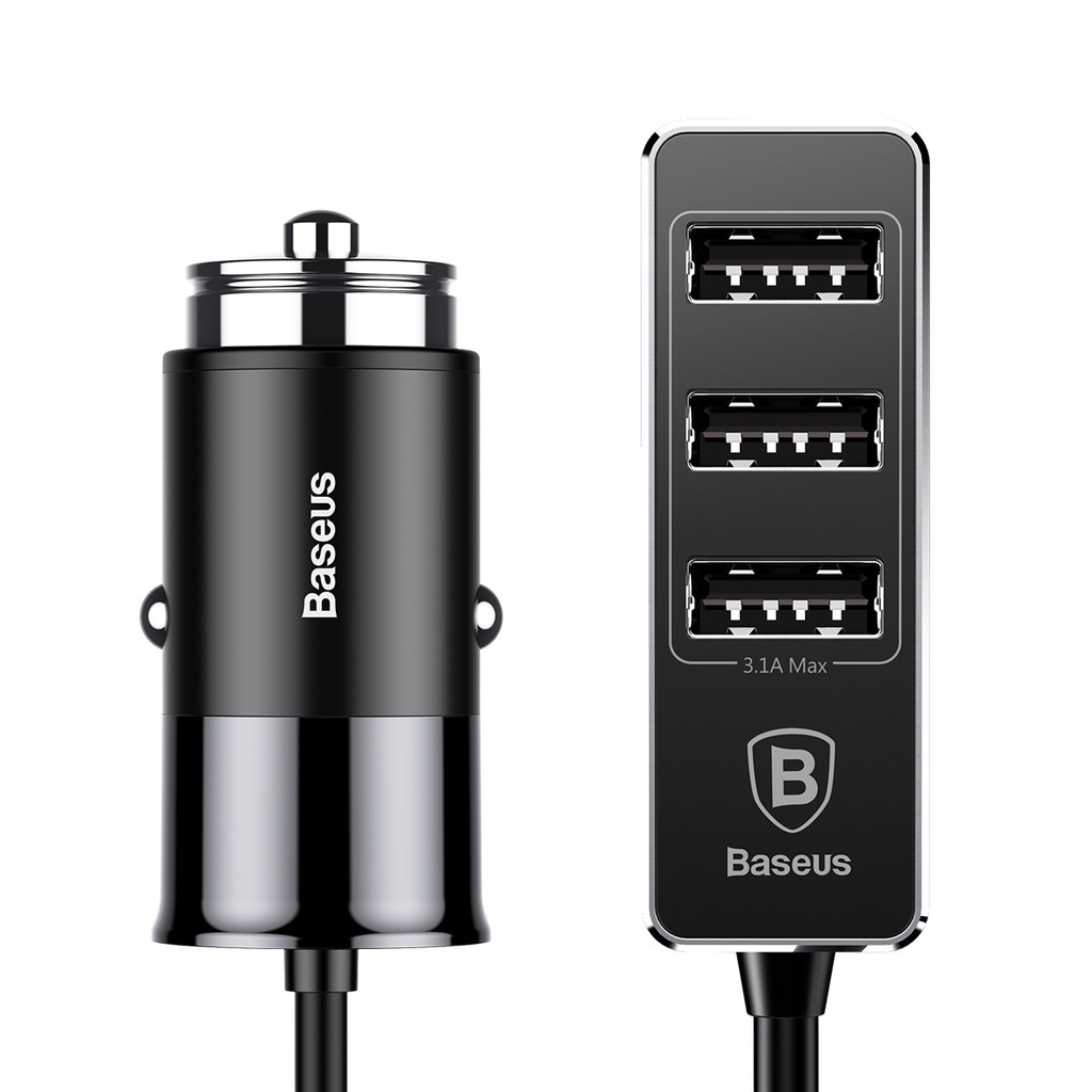 Baseus Multi Functional Extended Backseat 4 Usb Ports Car Charger