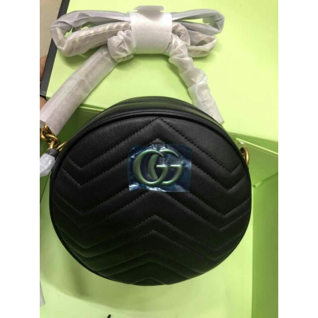 gg marmont mini round shoulder bag