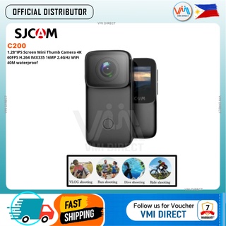 SJCAM C200 1.28”IPS Screen Mini Thumb Action Camera 4K 60FPS 6MP 2.4GHz WiFi 40M Waterproof Dashcam
