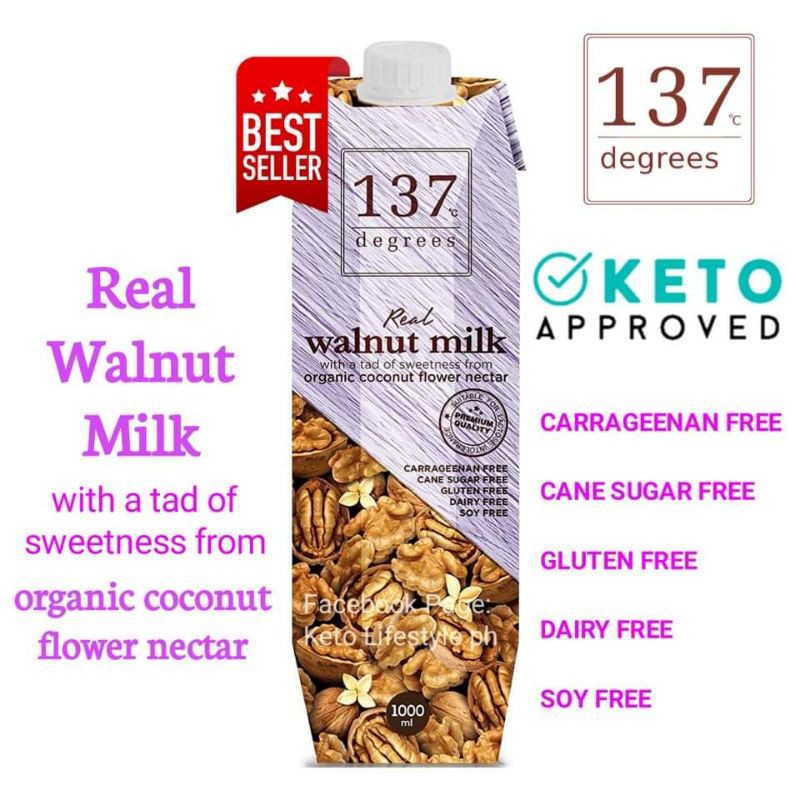 137 Degrees Real Walnut Milk 1 Liter (Keto/LowCarb Approved) Shopee