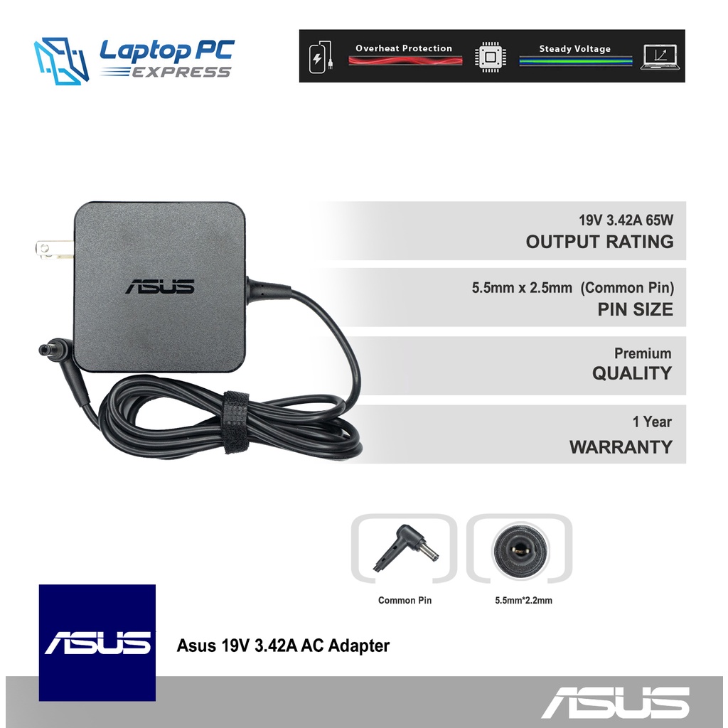Asus Original Laptop Charger 19V 3.42A 5.5mm*2.5mm Shopee Philippines