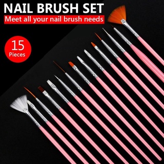 15pcs Nail Art Design Painting Dot Detail Brush Tool Kit Set Nail Art Brush