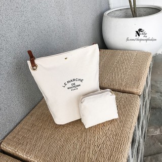 Le Marche De Whiterm fashionable canvas bags (2 bags/set) | Shopee ...