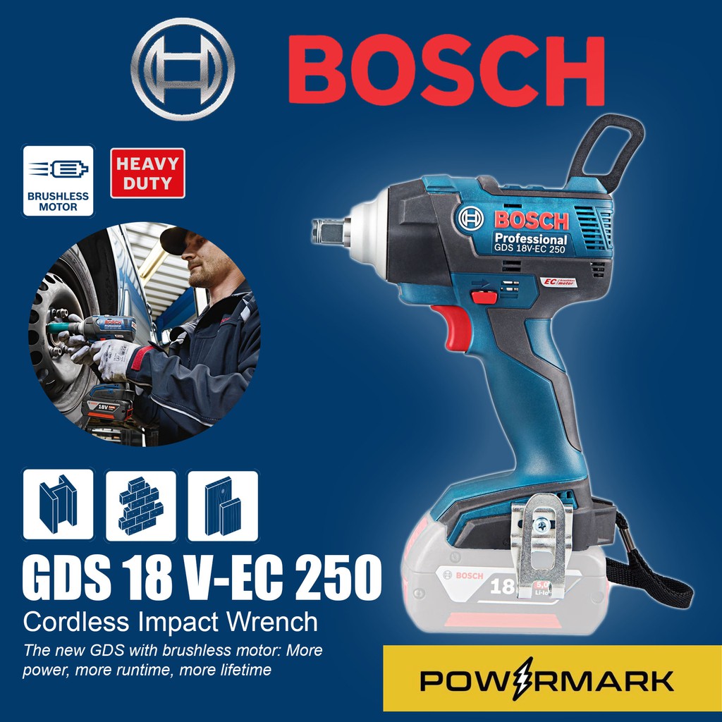 BOSCH GDS 18 VEC 250 Cordless Impact Wrench (Bare Tool) [POWERMARK