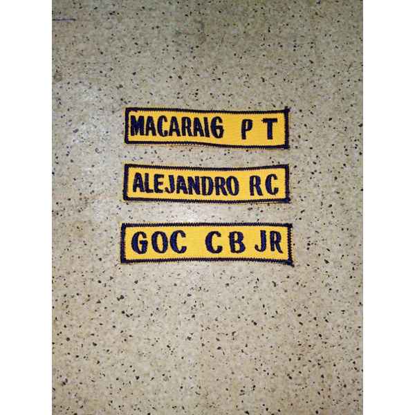 Name Cloth /Agency Name for security guard