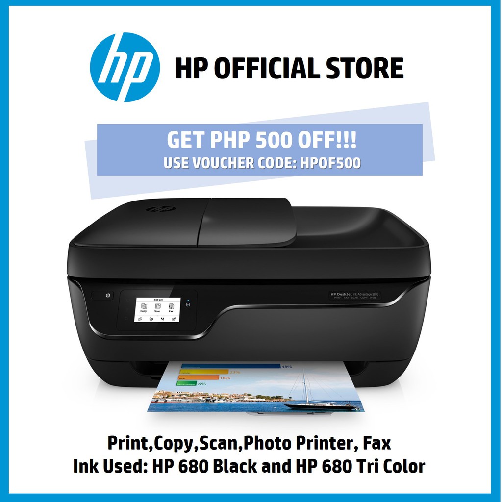 Hp Deskjet Ink Advantage 3835 Print Copy Scan Photo Fax Shopee Philippines