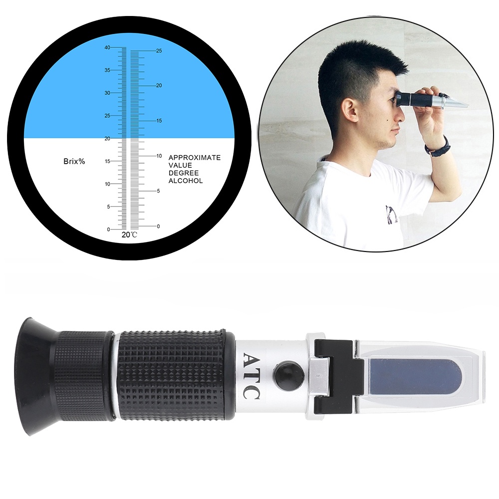 Hand Held 2 In 1 025Vol 040Brix Adjustable Grape & Alcohol