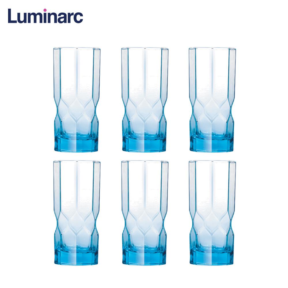 Luminarc Octime Diamond 6pcs 32cl H/B Glass Set Blue Heat Resistant and