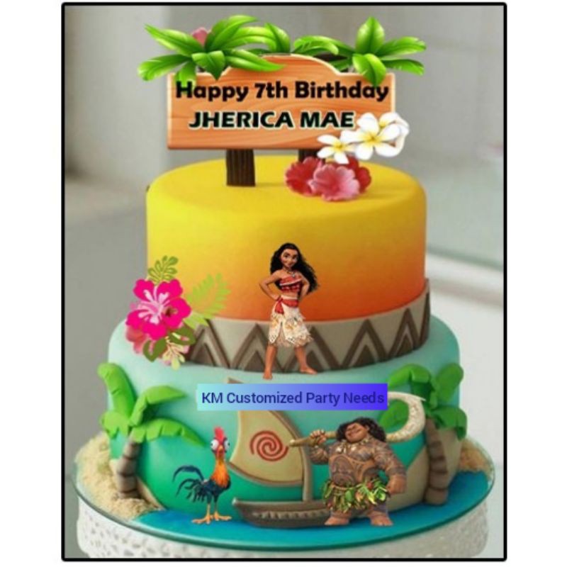 Moana Cake Topper Set Free Customized Name Shopee Philippines