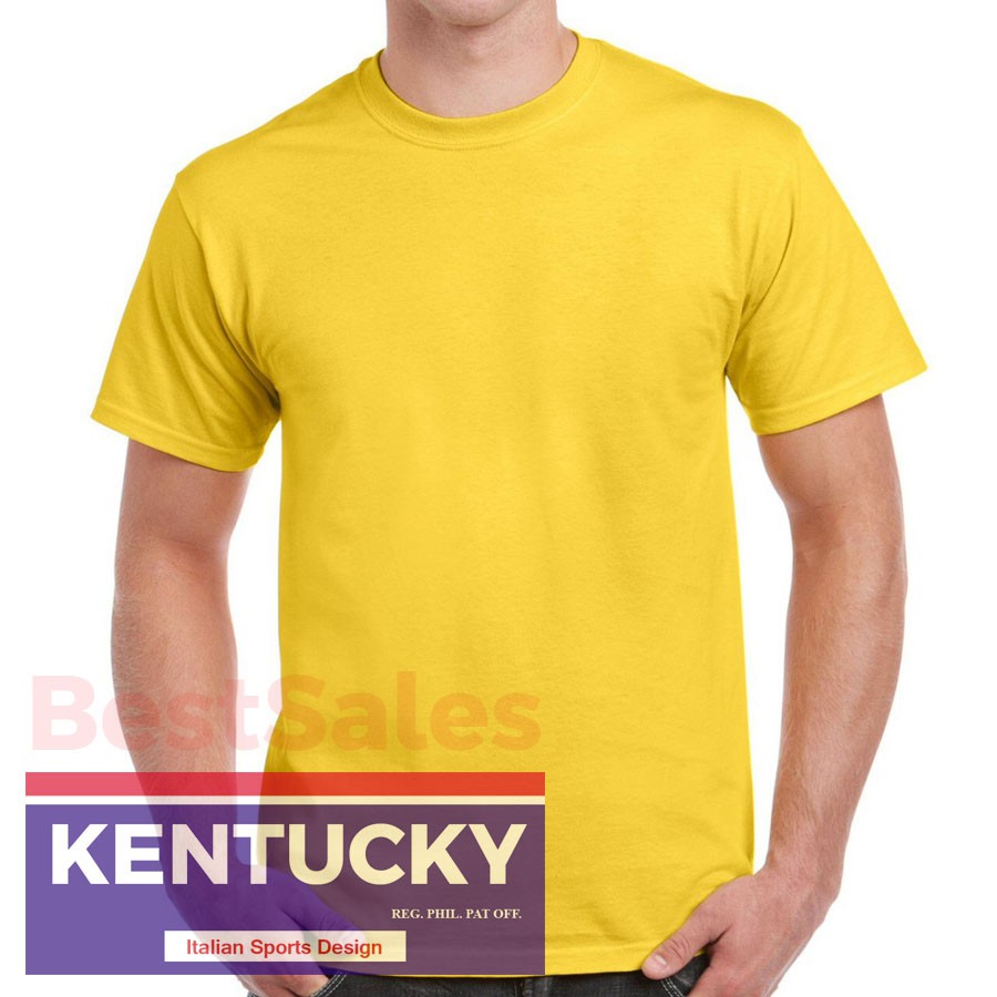 Golden Yellow Plain round Neck T-Shirts - S