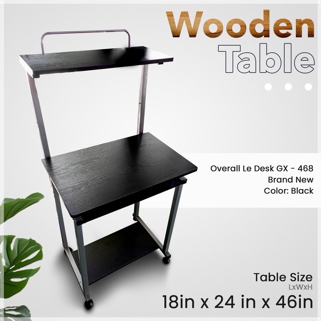 iSecure Computer Table GX468 (Black) For Office/Home Use Shopee