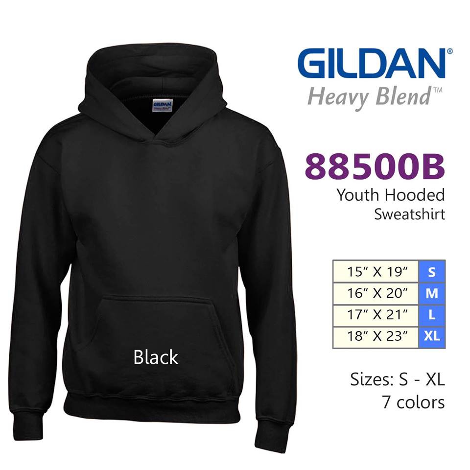 youth black hooded sweatshirt